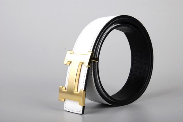 Hermes Classic Stripe Leather Reversible Belt White/Black Classi